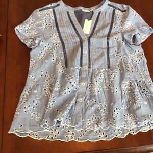 Anthropologie blue blouse